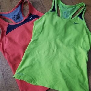 2 Nike dri fit women's workout tank top small